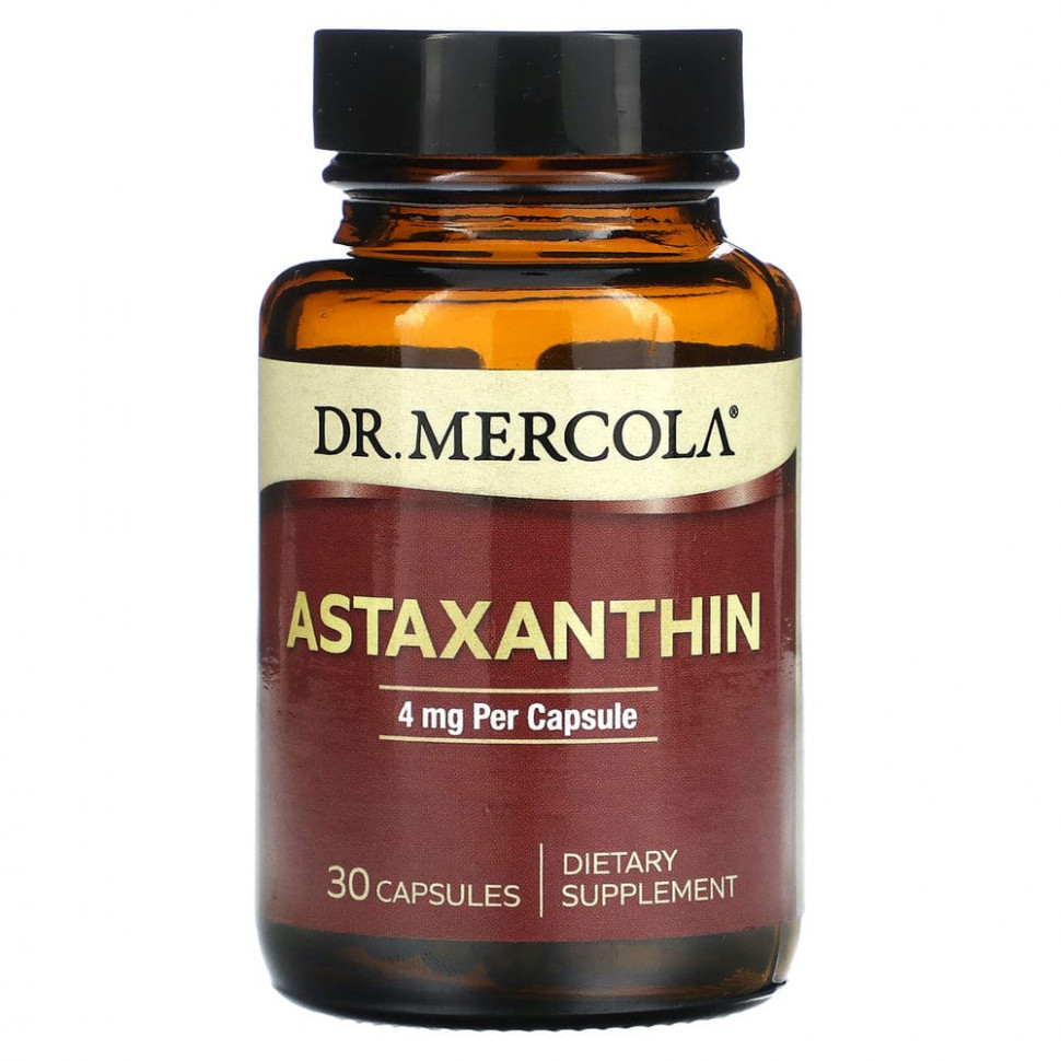   Dr. Mercola, Astaxanthin, 4 mg, 30 Capsules   -     , -  