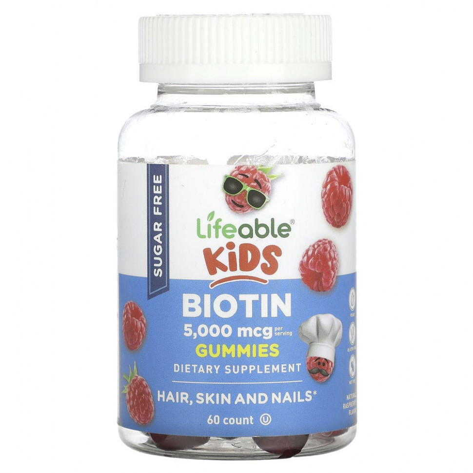   Lifeable, Kids Biotin Gummies, , 2500 , 60 .   -     , -  