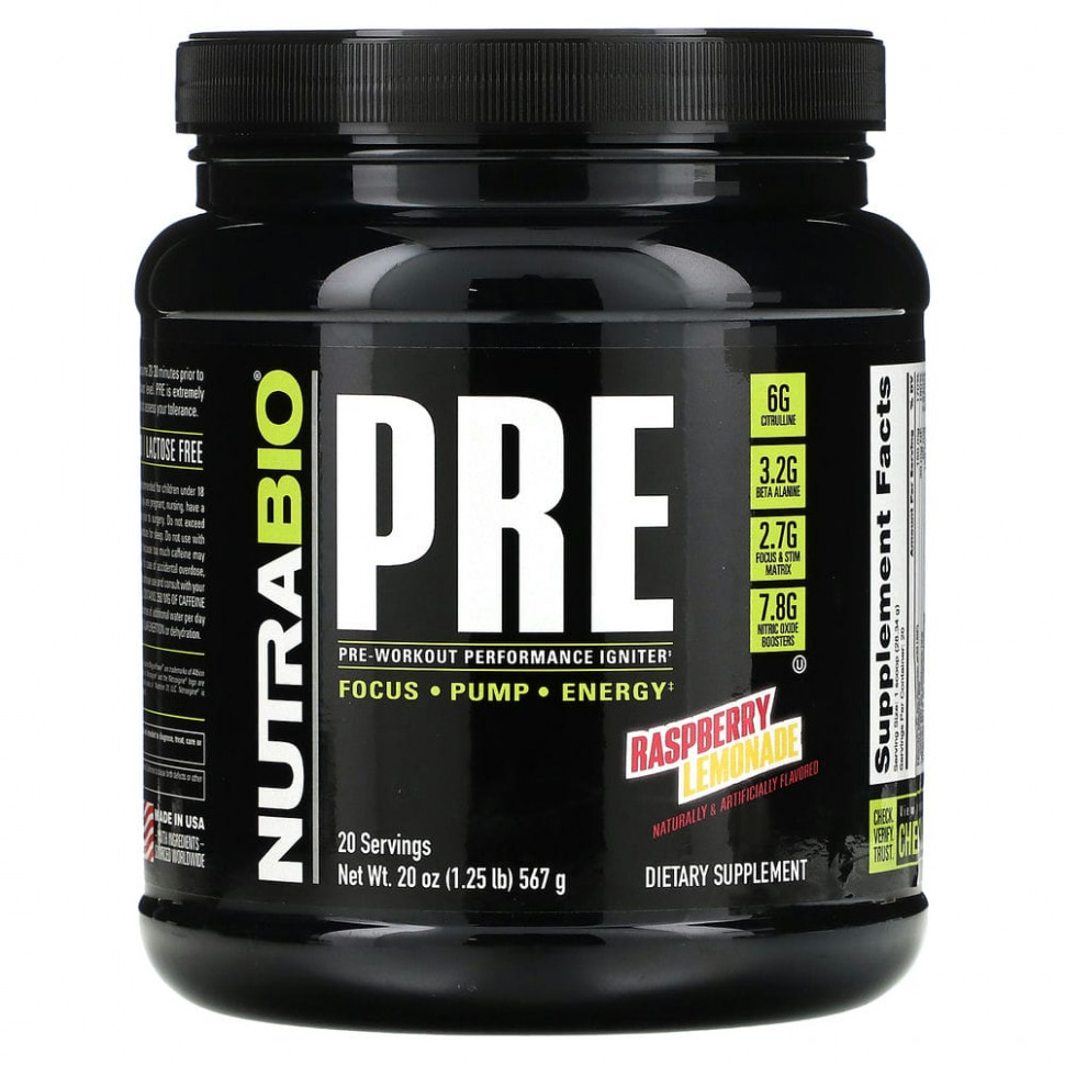   Nutrabio Labs, PRE-Workout Performance Igniter,  , 567  (1,25 )   -     , -  