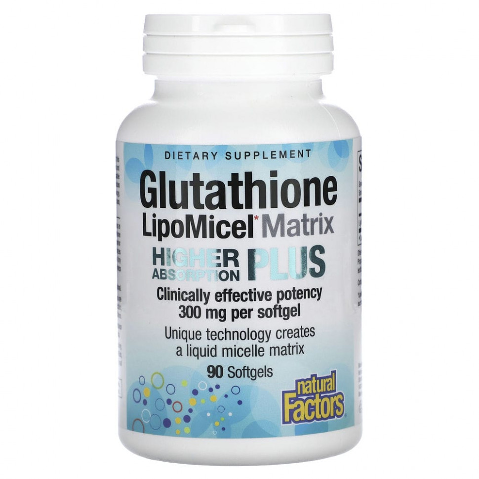   Natural Factors, Glutathione LipoMicel Matrix, 300 , 90     -     , -  