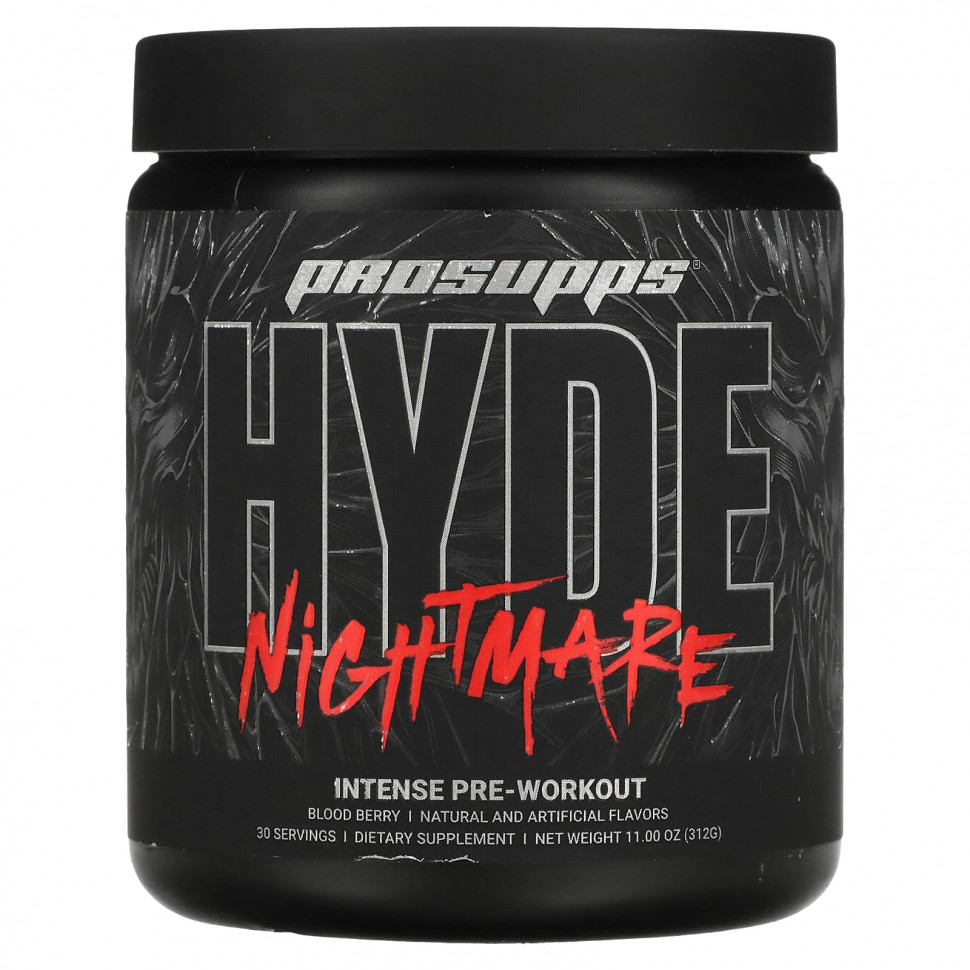   ProSupps, Hyde Nightmare, Intense Pre-Workout, Blood Berry, 11 oz (312 g)   -     , -  