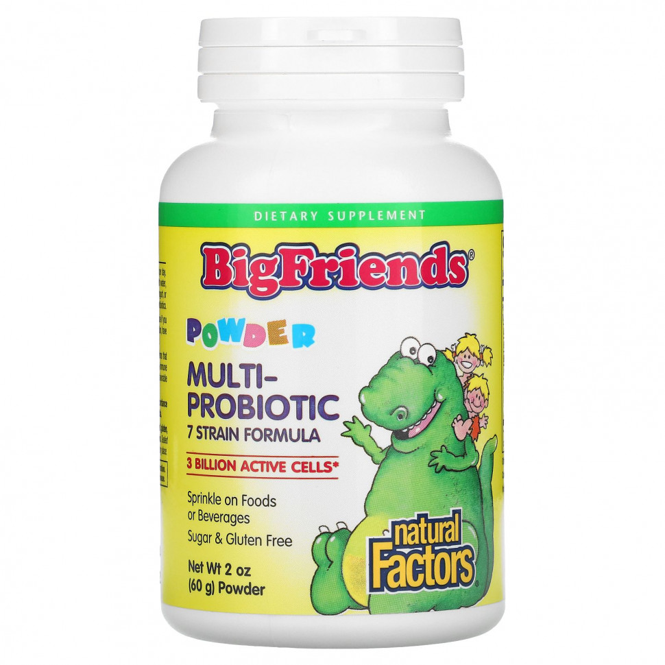   Natural Factors, BigFriends, Multi-Probiotic Powder, 3 Billion , 2 oz (60 g)   -     , -,   
