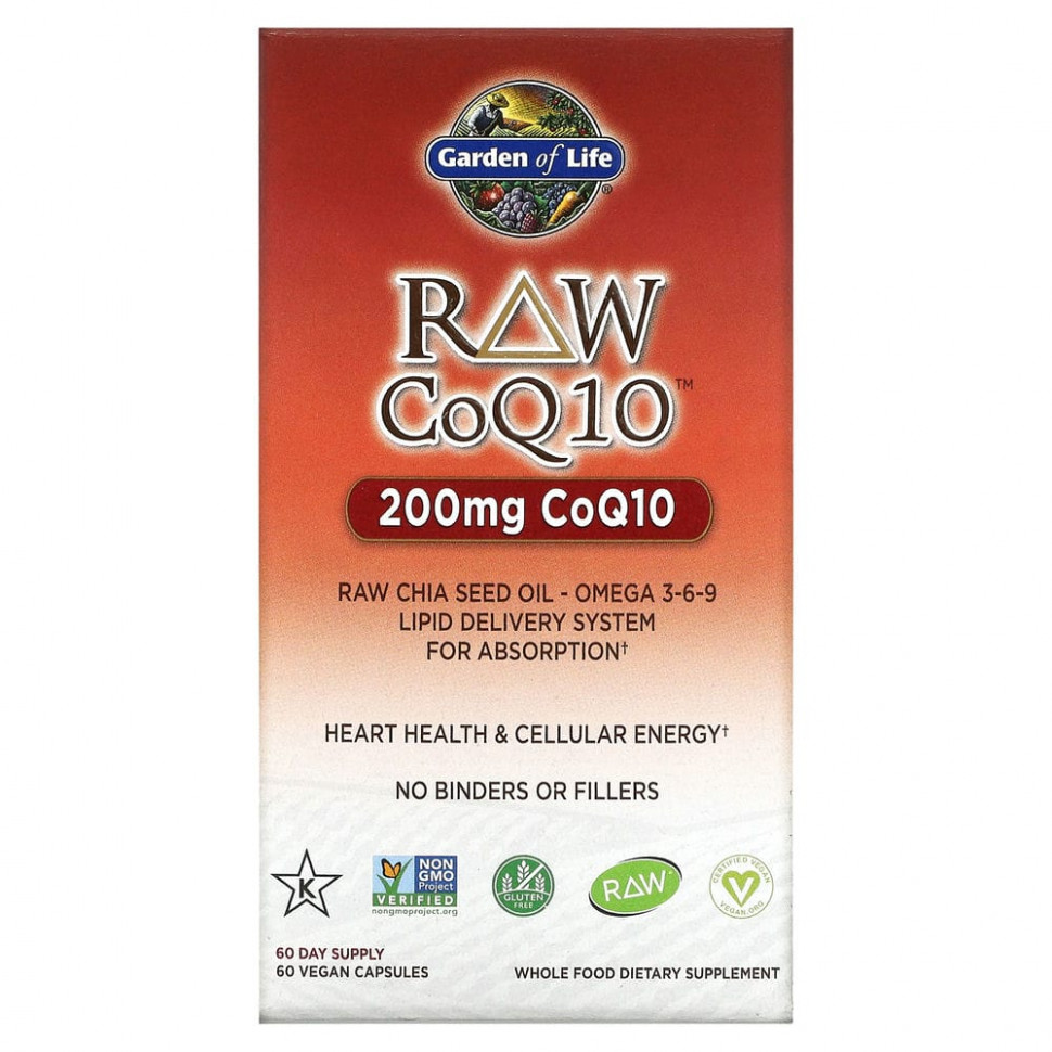   Garden of Life, RAW CoQ10, 200 , 60     -     , -,   