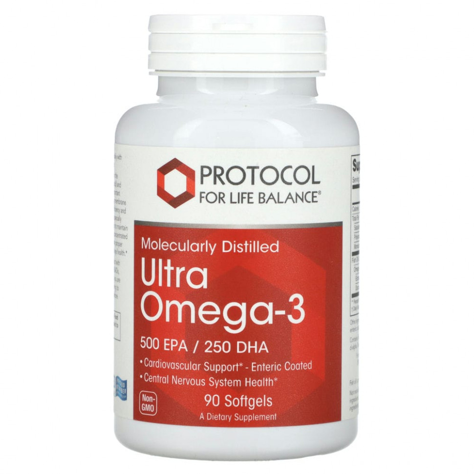   Protocol for Life Balance, Ultra Omega-3, 500  / 250 , 90     -     , -  