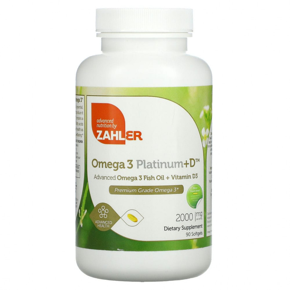   Zahler, Omega 3 Platinum+D,     -3   D3, 1000 , 90    -     , -  