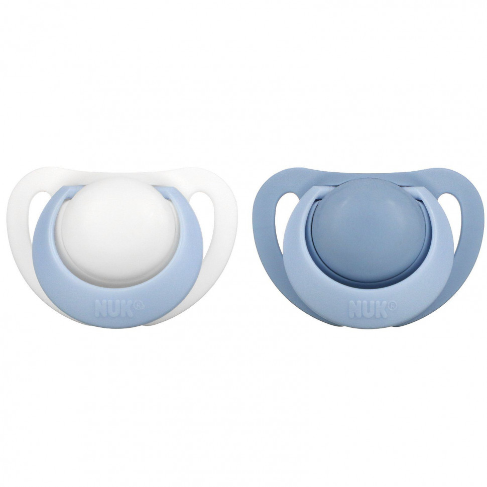   NUK, Orthodontic Pacifier, 0-2 Months, Blue, 2 Pack   -     , -  