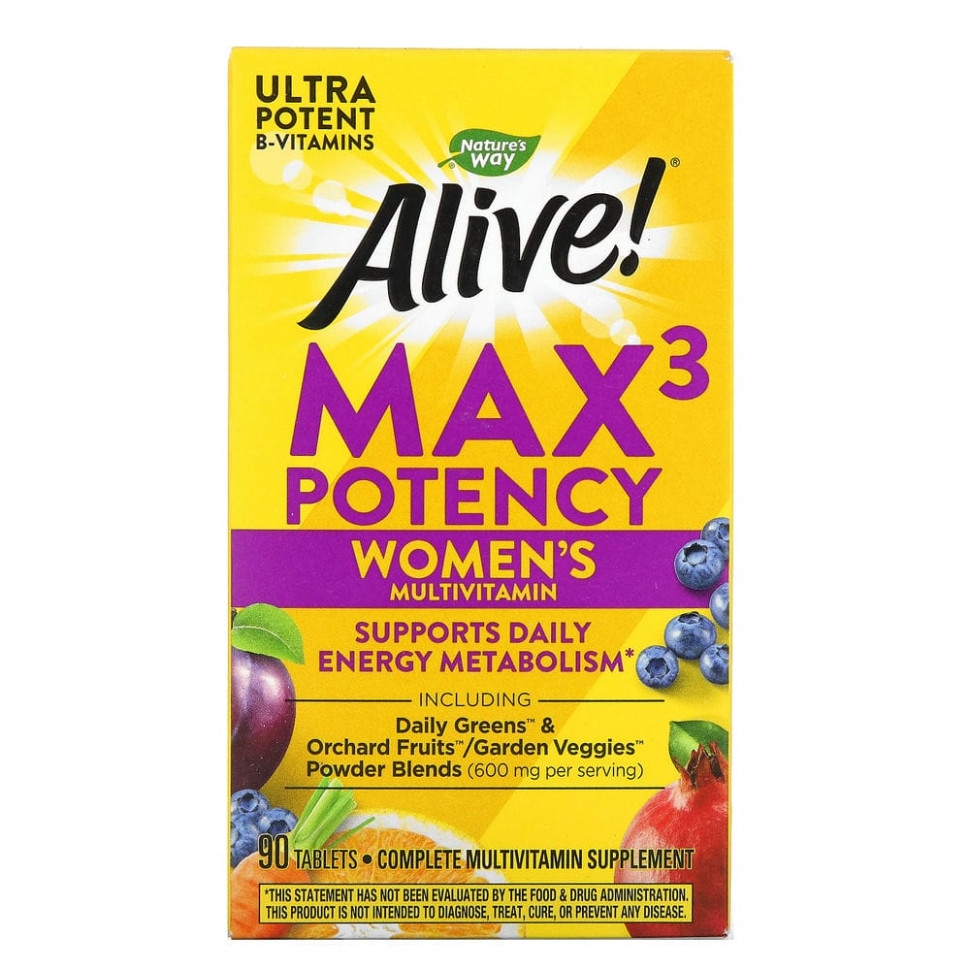   Nature's Way, Alive! Max3 Potency,   , 90    -     , -  