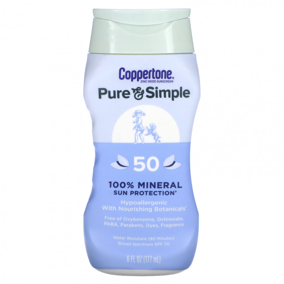   Coppertone, Pure & Simple, 100%    , SPF 50, 177  (6 . )   -     , -  