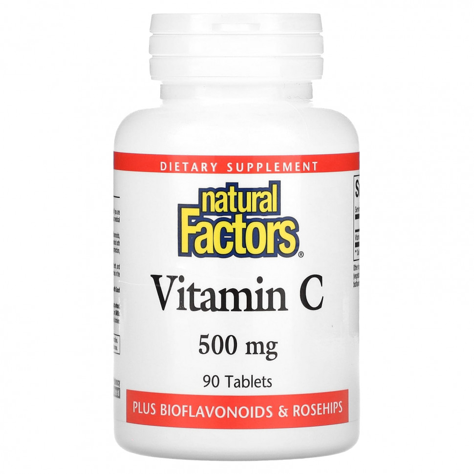  Natural Factors, Vitamin C, 500 mg, 90 Tablets  IHerb ()