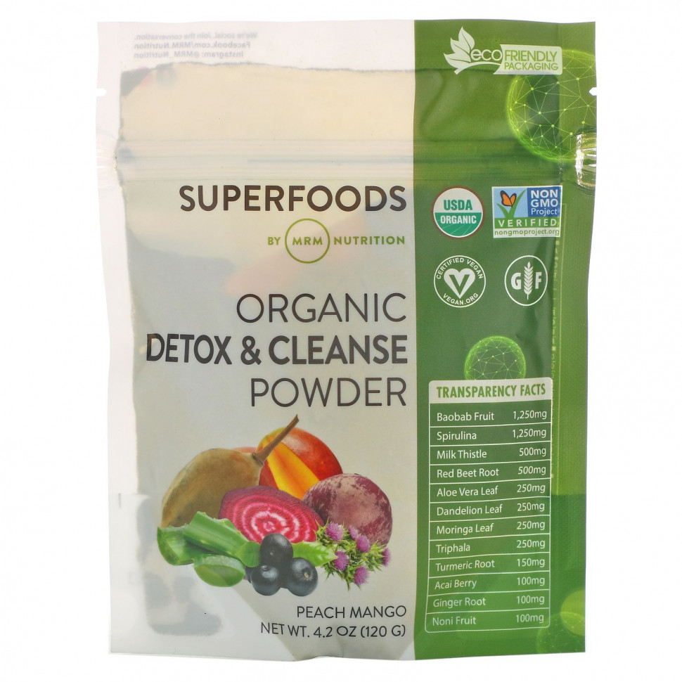   MRM, Organic Detox & Cleanse Powder, 4.2 oz (120 g)   -     , -  