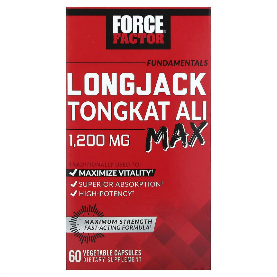   Force Factor, Fundamentals, LongJack Tongkat Ali Max, 1200 , 60     -     , -  