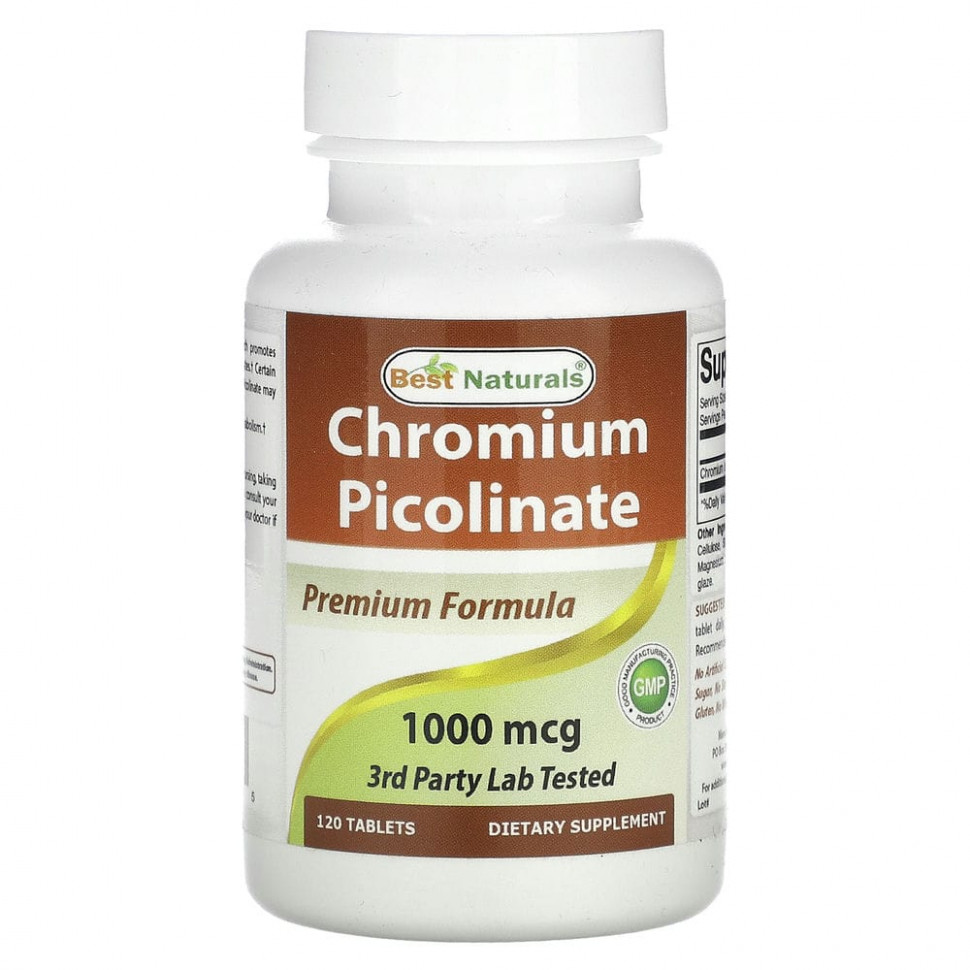  Best Naturals, Chromium Picolinate, 1000 mcg , 120 Tablets  IHerb ()