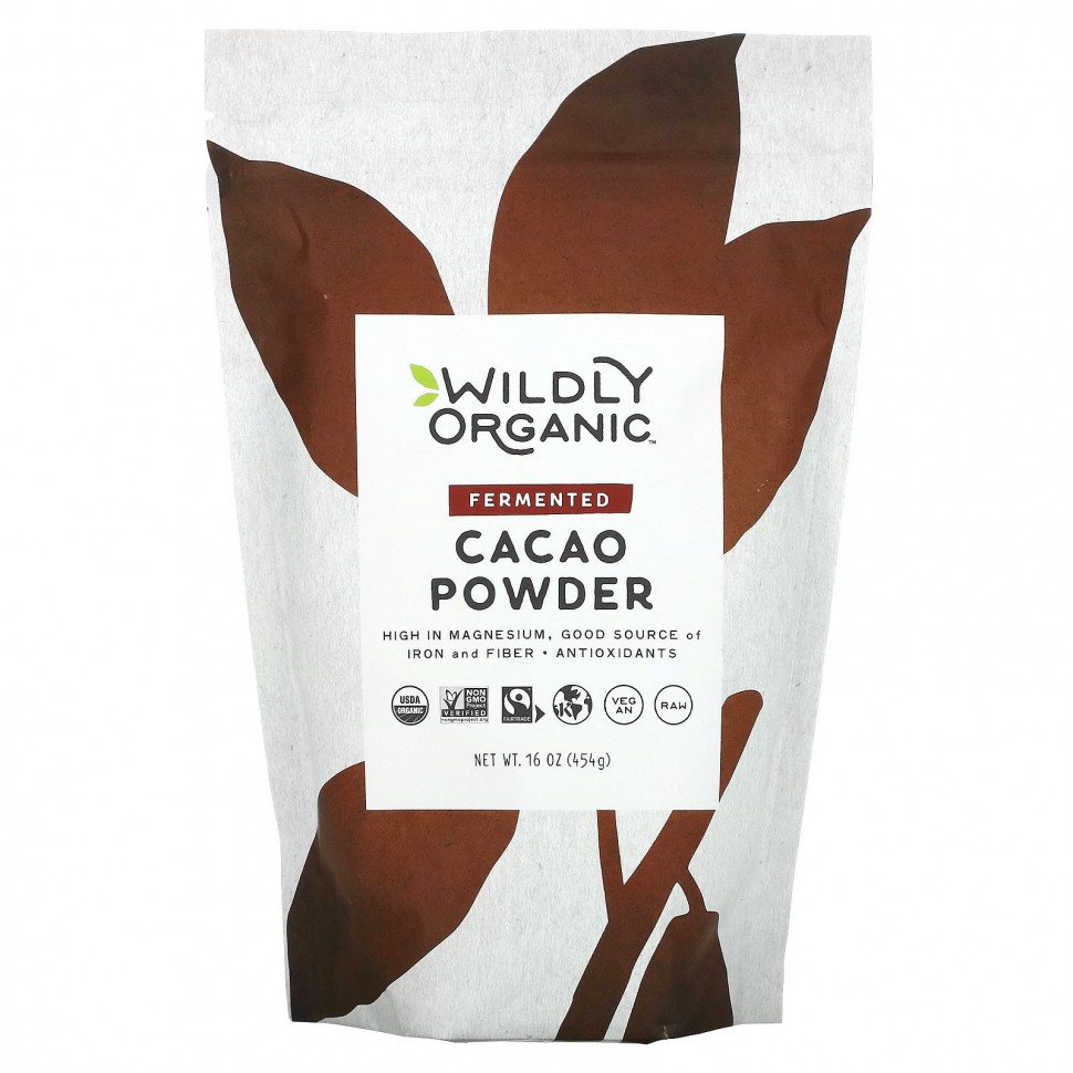   Wildly Organic, Cacao Powder, Fermented, 16 oz (454 g)   -     , -,   