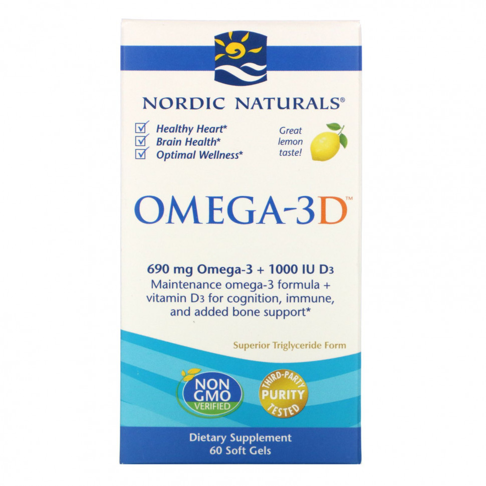   Nordic Naturals, -3D, , 1000 , 60     -     , -  