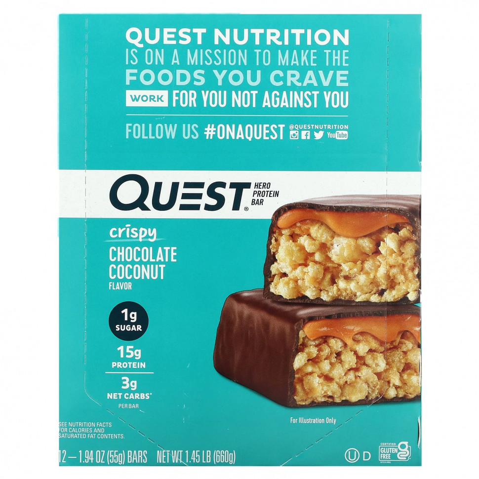   Quest Nutrition, Hero Protein Bar,    , 12 , 55  (1,94 )   -     , -  