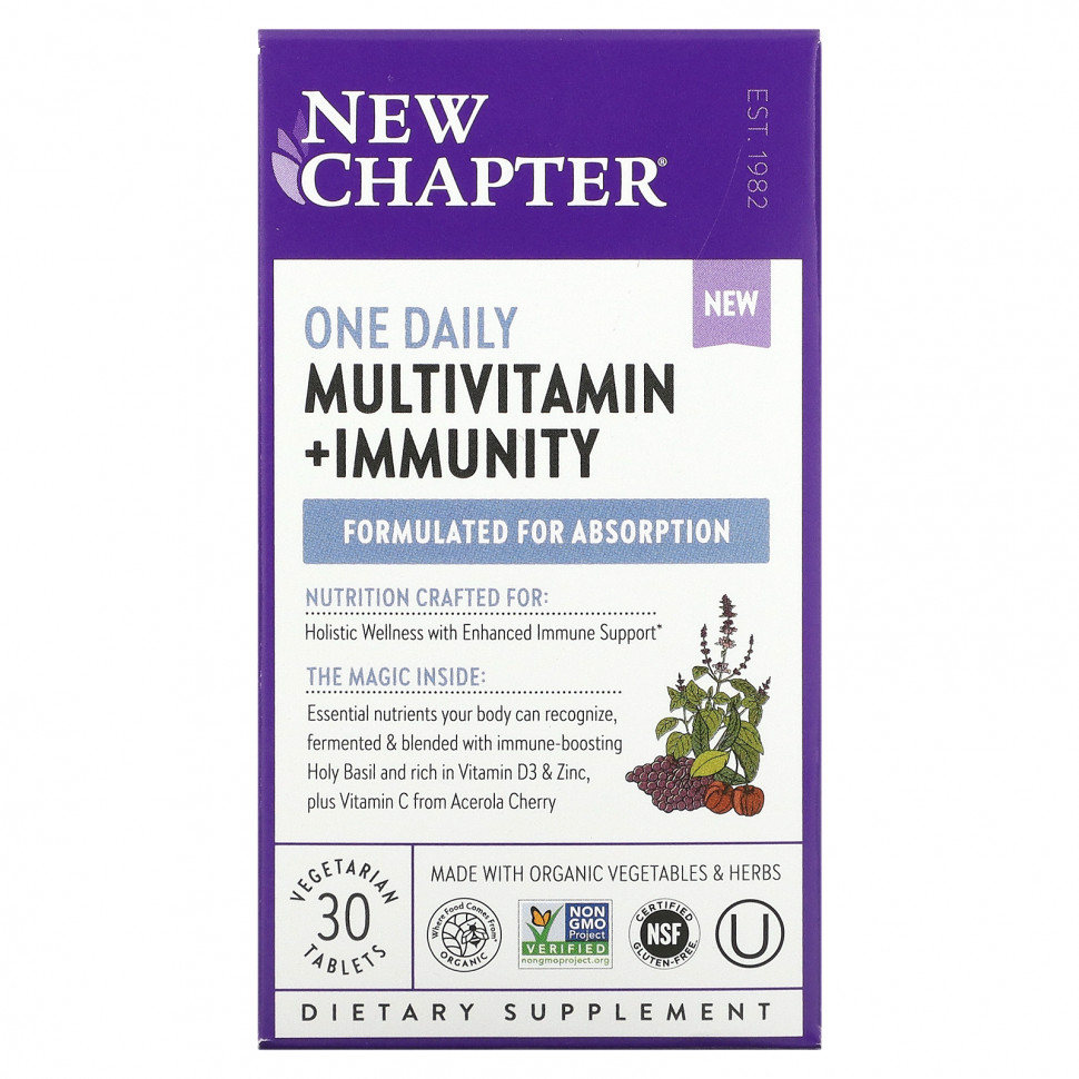   New Chapter, One Daily Multivitamin + Immunity, 30     -     , -,   