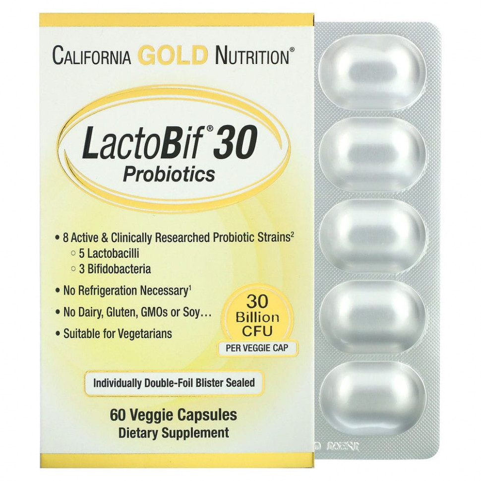   California Gold Nutrition, LactoBif, , 30  , 60     -     , -,   