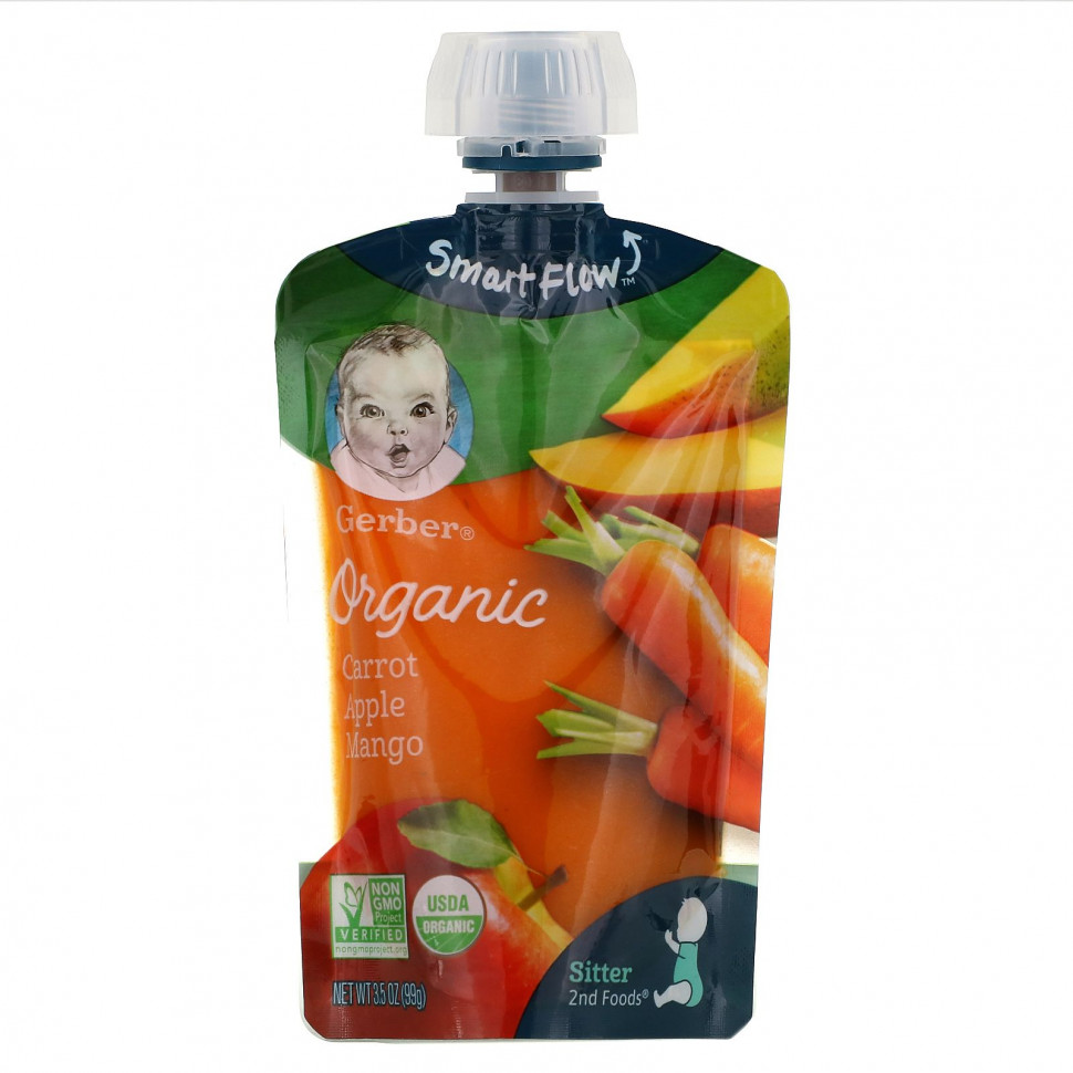   Gerber, Smart Flow, Organic, ,   , 99  (3,5 )   -     , -  