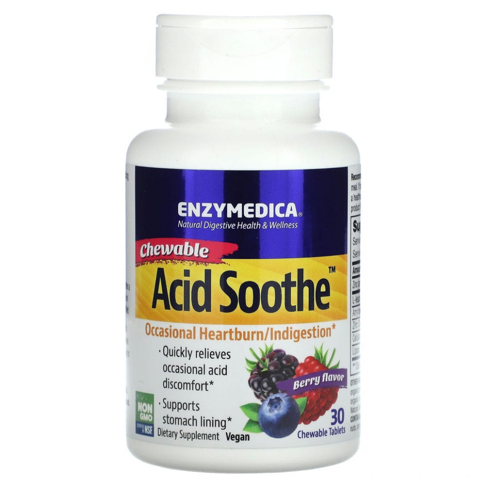   Enzymedica, Chewable Acid Soothe,  , 30     -     , -,   