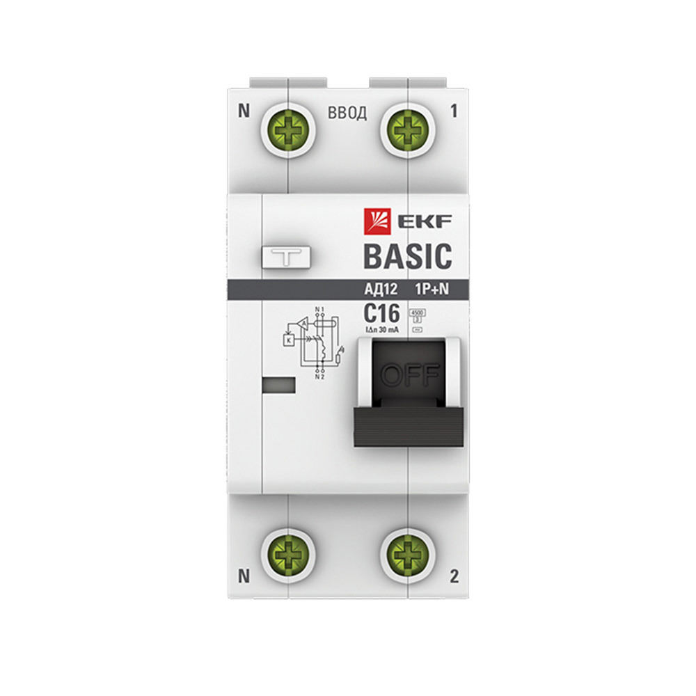 ���� ������� ���������������� EKF Basic ��-12 16� 1P+N ��� AC 30 �� 4,5 �� (DA12-16-30-bas)  