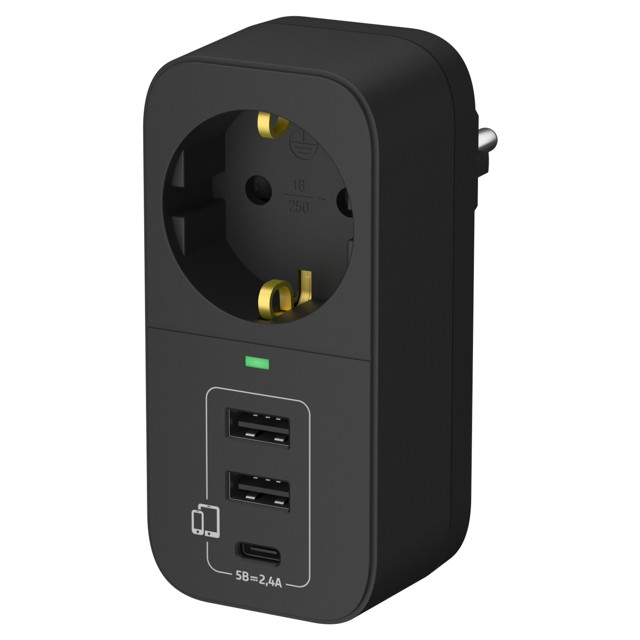 ���� ������������-������� ����� 2  USB-A+ USB-C, 2,4 A 16� �/� ������  