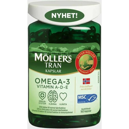 ���� Omega-3 MOLLER TRAN 160 ��. �����-3 � ���������� A- D- E 160 ��. �������.