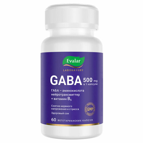 ���� GABA 500 ��, 60 ������, Evalar Laboratory