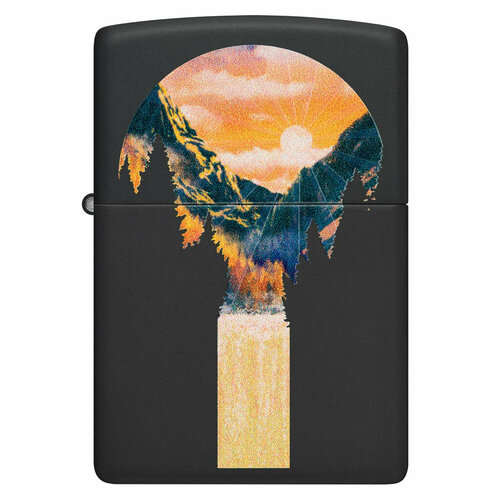 ���� ���������� ������������ ���������� ��������� ZIPPO Classic 48676 Mountain Waterfall � ��������� Black Light - ������ �������