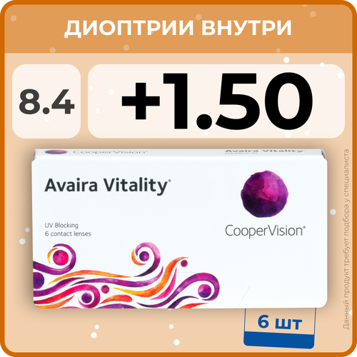     CooperVision Avaira Vitality, 6 ., R 8,4, D +1,5, , 1 .  -     , -  