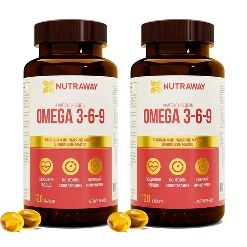 ���� ����� ��� Omega 3-6-9 NUTRAWAY, 120 + 120 ������