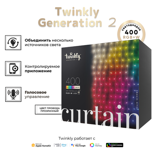    Twinkly Curtain 400 . RGB + W + BT + Wi-Fi 3  x 2,1  (TWW400SPP-TEU)