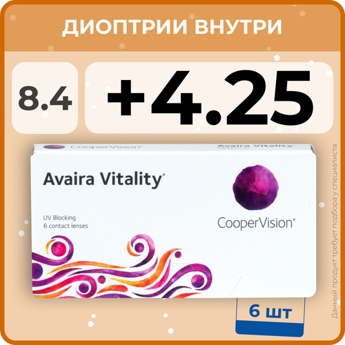     CooperVision Avaira Vitality, 6 ., R 8,4, D +4,25, , 1 .  -     , -  