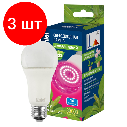    3 ,  Uniel LED-A60-15W/SPSB/E27/CL PLP30WH  A,   -     , -,   