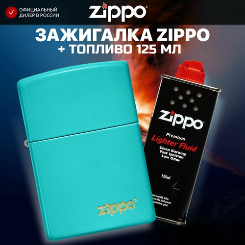     ZIPPO 49454ZL Classic Flat Turquoise Logo +     125   -     , -,   