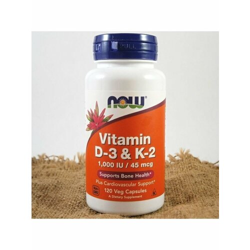 ���� NOW Vitamin D-3 & K-2 1000 IU/45 mcg, 120 caps