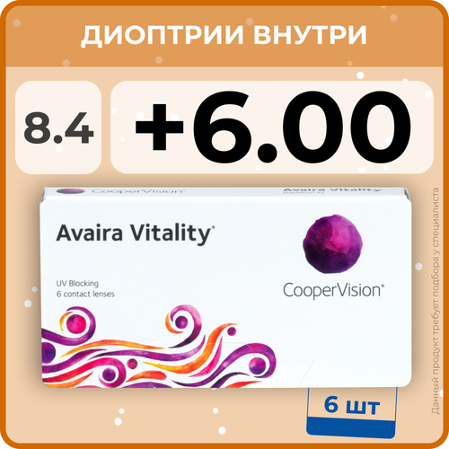     CooperVision Avaira Vitality, 6 ., R 8,4, D +6, , 1 .  -     , -  