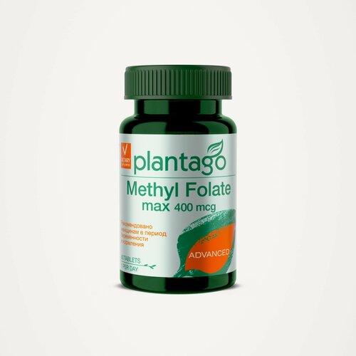 ���� Plantago ���������� 400 ���, 60 �������� / Methyl Folate, ���, �������� �������, �������� ��� ����������, ������� B9
