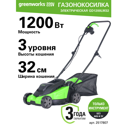     Greenworks . 2517807, 1200 , 32   -     , -  