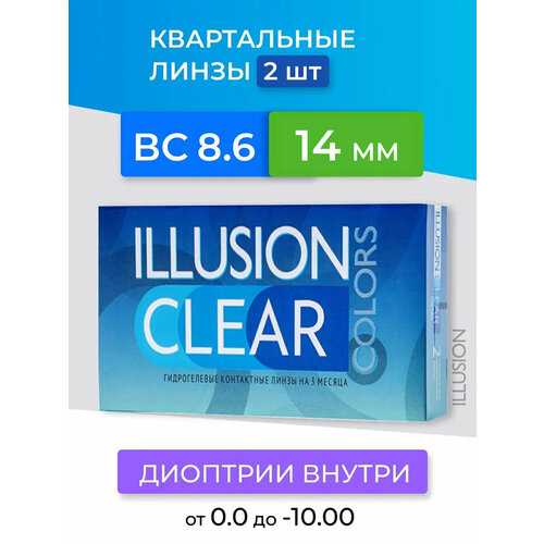 ���� ���������� ����� ILLUSION Colors Clear, 2 ��., R 8,6, D -1,25