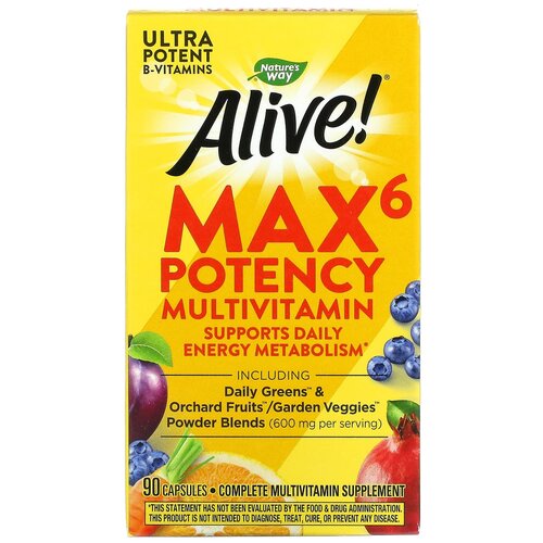 ���� Alive! Max6 Potency (� �������) Daily Multivitamin, 160 �, 90 ��.