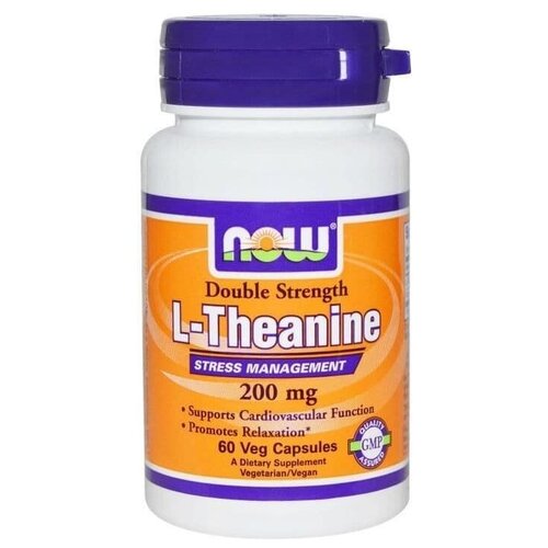   NOW Theanine 200mg 60 vcaps  -     , -  