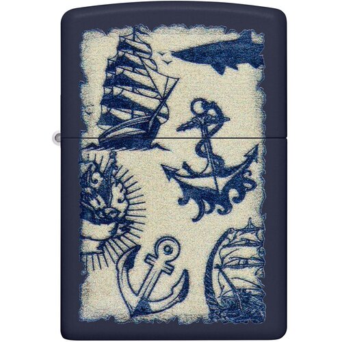     ZIPPO Classic 49774 Nautical Design   Navy Matte -  