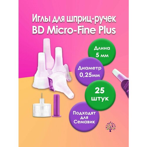 ���� ���� ��� �����-����� ��������� ����(BD Micro-Fine Plus)0,25 �� (31G) � 5 ��, 25 ���
