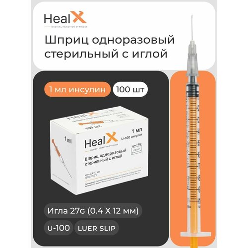       , 1   U-100 (27G 0.4  12 , luer slip) - 100  /    / HealX  -     , -  