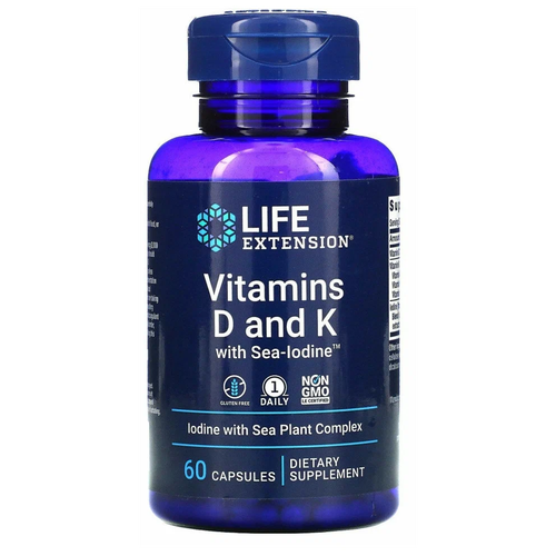 ���� ������� Life Extension Vitamins D and K with Sea-Iodine, 80 �, 100 ��, 60 ��.