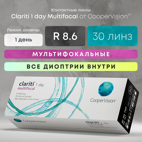     CooperVision Clariti 1 day Multifocal, 30 ., R 8,6, D -2,75, ADD: , , 1 .  -     , -  