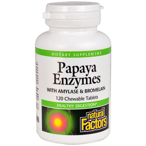    Natural Factors Papaya Enzymes with Amylase & Bromelain, 90 , 120 .  -     , -  