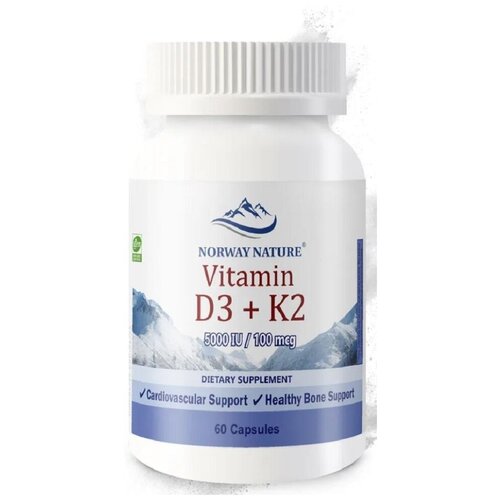   Norway Nature Vitamin D-3 5000 IU + K2 100  60   -     , -  