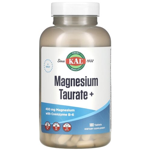 ���� �������� KAL Magnesium Taurate+, 350 �, 400 ��, 180 ��.
