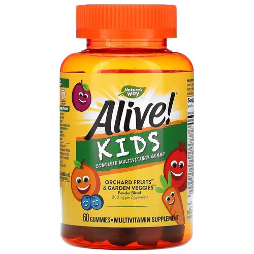    Nature's Way Alive! Kids Multivitamin Gummy, 200 , 200 , 60 .  -     , -  